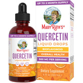 MaryRuth's Quercetin Drops bottle on counter with lemon flavor for easy daily use.