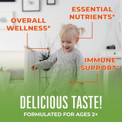 MARYRUTH'S sugar free kids bottle back label — clear ingredients overview.