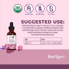 Close-up of the drops label showcasing vegan and non-GMO credentials.