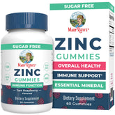 MaryRuth's Zinc Gummies bottle front shows raspberry flavor and vegan formula