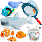 Masagotti no-hole bath toy set six pieces for easy grip during bath time