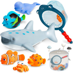 Masagotti no-hole bath toy set six pieces for easy grip during bath time
