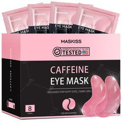 Maskiss Under Eye Patches packaging shows individual sachets for on-the-go freshness.