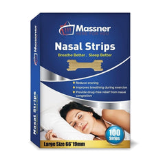 Massner nose strips in pack for easier nighttime breathing