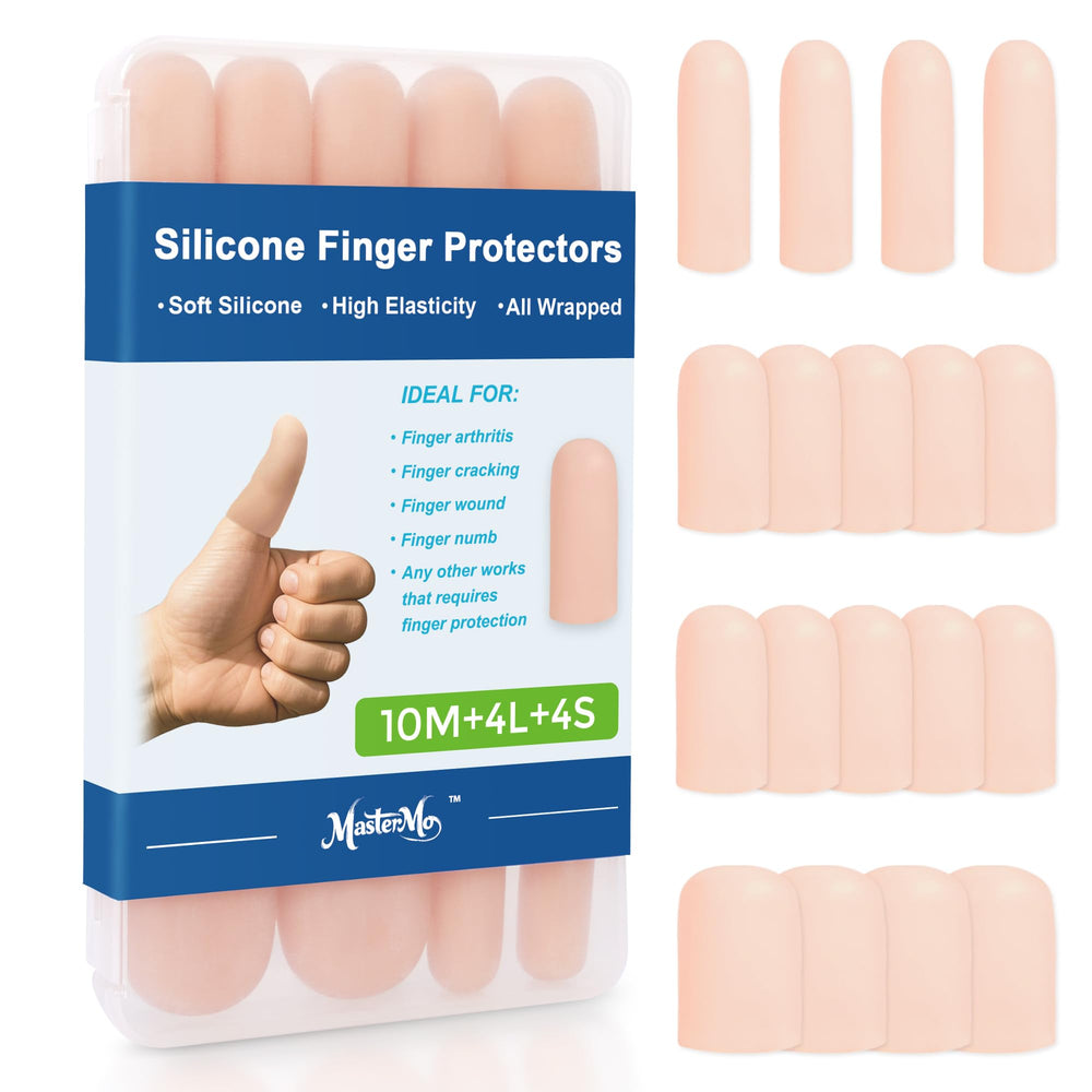 MasterMo gel finger cots protectors pack provides fingertip protection for on-the-go use.
