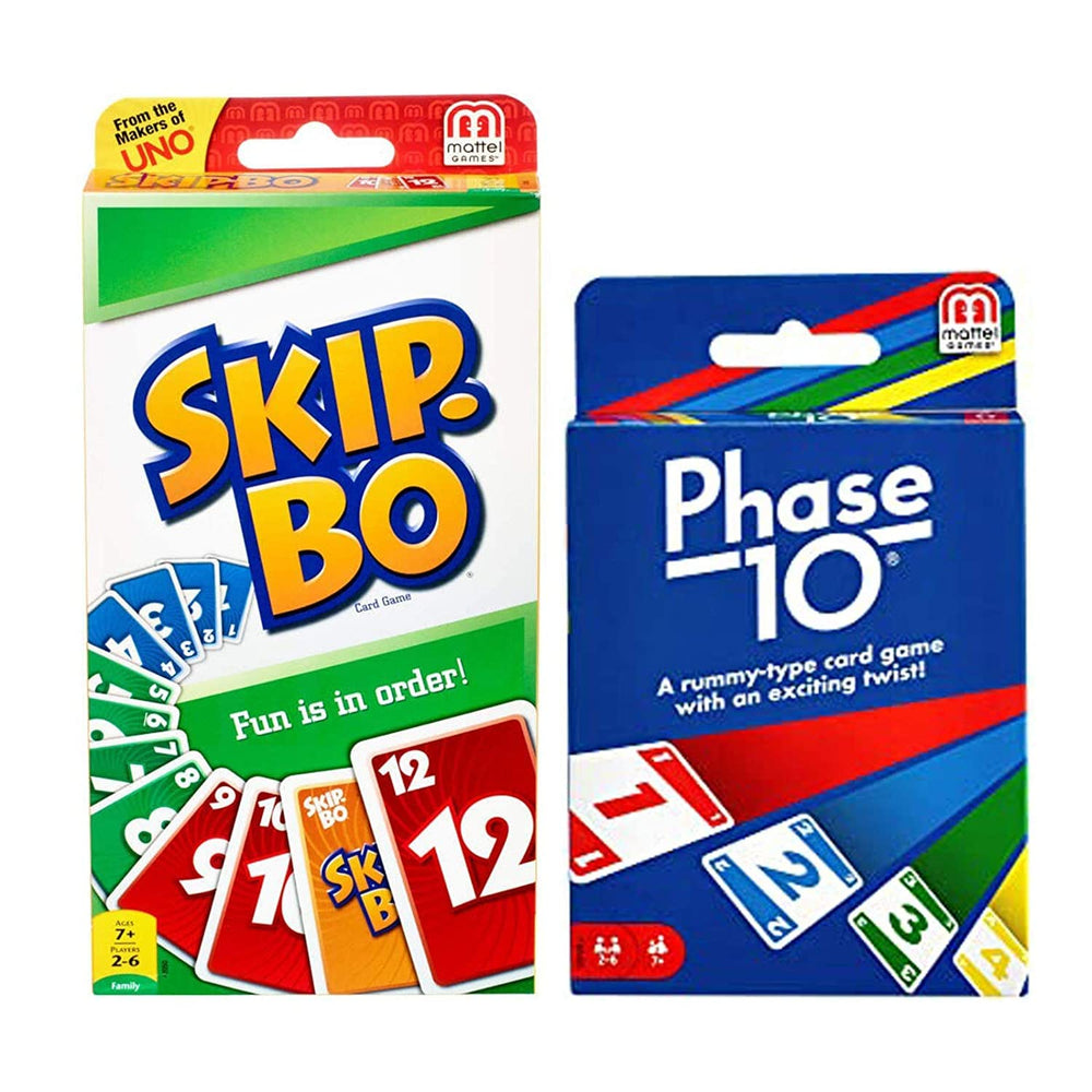 Mattel Phase 10 card game with colorful phases for family night