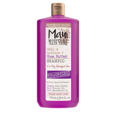 Maui Moisture Heal and Hydrate Shea Butter Shampoo bottle front for hydrated curls.