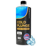 MAV AquaDoc cold plunge water treatment bottle pour demonstrates easy application and fresher water.