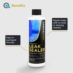 Sealant dissolving into spa water to seal unseen leaks