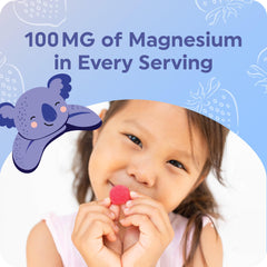 MAV NUTRITION Magnesium Calming Gummies child enjoying gummy communicates easy, palate-friendly calm.