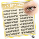 Mavphnee 8mm lash clusters with clear band for natural, long-lasting enhancement.
