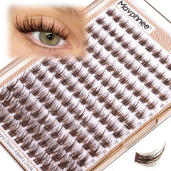 Mavphnee brown lash clusters wispy 8mm inner corner for subtle opening.