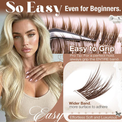 Mavphnee C-curly brown lash extension with invisible band for comfortable wear.