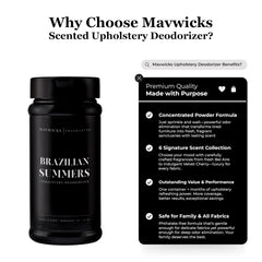 Mavwicks Brazilian Summers carpet deodorizer powder releasing fragrance while vacuuming.