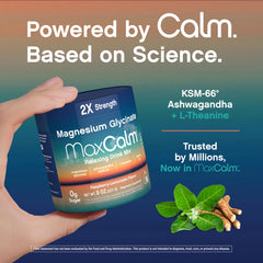 Max Calm stick-pack closeup highlighting portable convenience.
