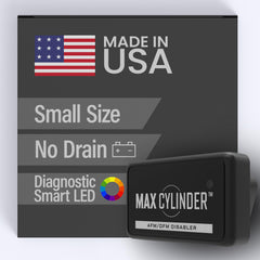 Max Cylinder AFM/DFM disabler under-dash close-up showing plug-and-play hardware.