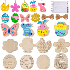 Max Fun Easter chick wood cutout ornament ready for painting and hanging.