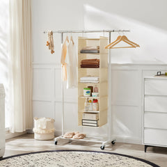 MAX Houser hanging closet organizer with open shelves showing easy visibility