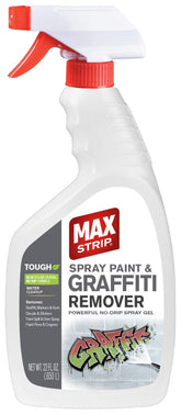 Max Strip spray gel graffiti remover bottle enables fast cleanup.