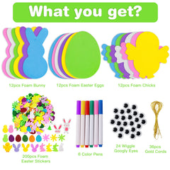 Max Fun Easter foam stickers eggs for decorating cards and seasonal crafts.