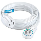 Maximm 360 rotating flat plug extension cord, front view, clutter-free outlets.