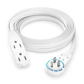 Maximm 360° rotating flat plug for flexible power access in tight spaces.