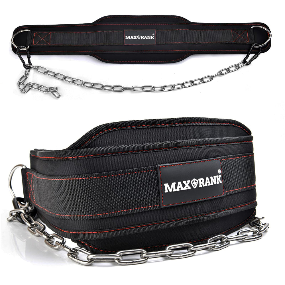 MAXRANK Dip Belt with 37-inch chain suitable for weighted dips and pullups