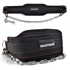 MAXRANK Dip Belt with 37-inch chain suitable for weighted dips and pullups