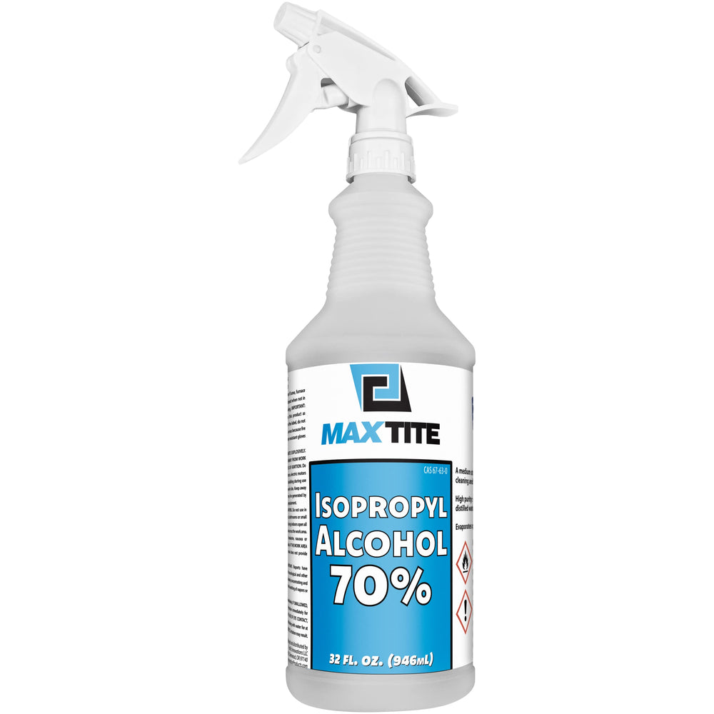 Maxtite 70% isopropyl alcohol bottle for versatile cleaning and residue removal