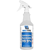 MAXTITE 99.9% isopropyl alcohol bottle pour for precise electronics cleaning.