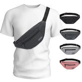 MAXTOP Crossbody Fanny Pack front view with 4-zip pockets for easy access