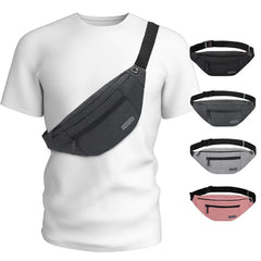 MAXTOP Crossbody Fanny Pack front view with 4-zip pockets for easy access