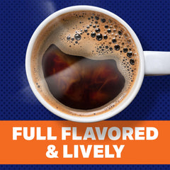 Maxwell House decaf pour emphasizes full-bodied flavor.