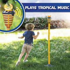 4 foot tall Maxx Bubbles Tiki Torch Bubbler base filled with water or sand for stability