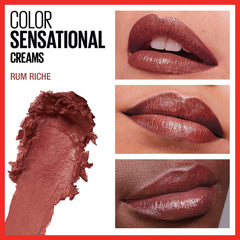 Maybelline Rum Riche lipstick glide during application for effortless color.