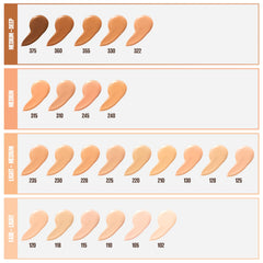 Close-up of Maybelline Fit Me SPF 18 foundation highlighting dewy glow and protection