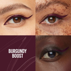 MAYBELLINE Tattoo Studio Dip-Ink Eyeliner Brown Expression creates precise fade-resistant brown definition.