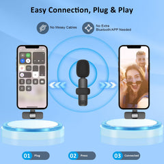 Maybesta dual microphones with USB-C receiver setup for versatile filming.