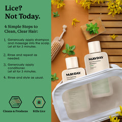 MAYDAY sandalwood and mint fragrance bottle for natural, refreshing scent.