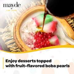 Mayde bursting boba pearls kiwi, colorful garnish for cocktails