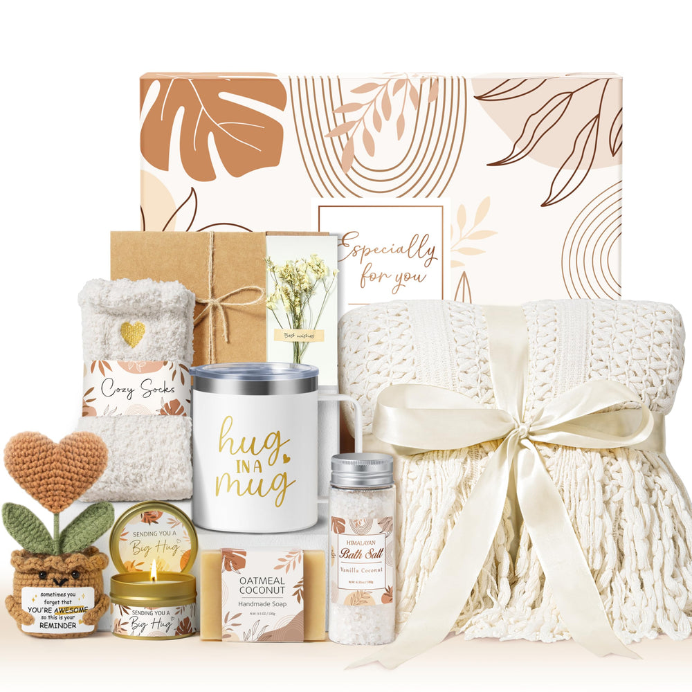 MAYICIVO knit blanket in get-well basket provides cozy warmth for relaxation