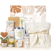MAYICIVO knit blanket in get-well basket provides cozy warmth for relaxation