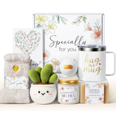 MAYICIVO self-care gifts basket with cozy items for a thoughtful birthday surprise.