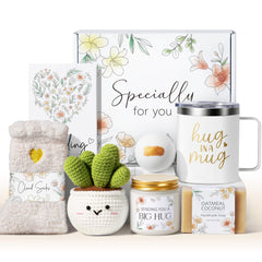 MAYICIVO self-care gifts basket with cozy items for a thoughtful birthday surprise.