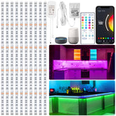 maylit smart RGB under cabinet lights illuminate a kitchen counter for enhanced visibility