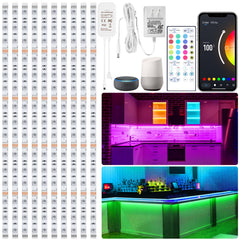 maylit smart RGB under cabinet lights illuminate a kitchen counter for enhanced visibility