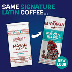 Close-up of Mayorga Mayan Blend with chocolate notes and aroma