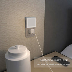 MAZ-TEK compact night light design that fits without blocking the socket