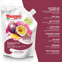 Mazzoni Passion Fruit Puree smoothie-ready base delivers real fruit brightness.