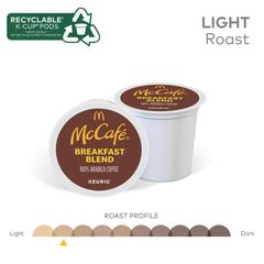 McCafé Breakfast Blend Arabica beans emphasize premium, smooth flavor